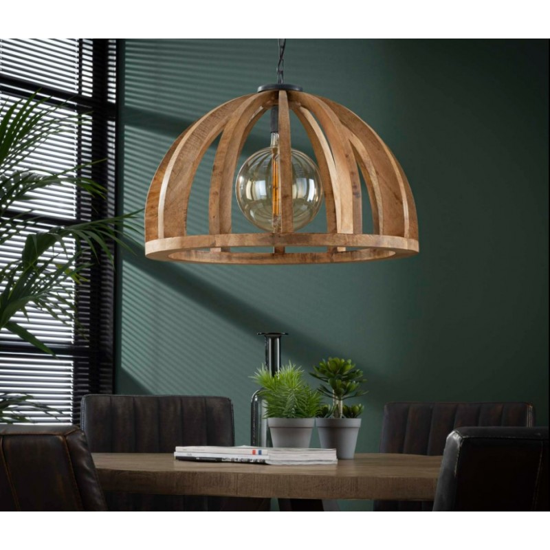 ZI Hanging lamp Ø60 curved wooden bars